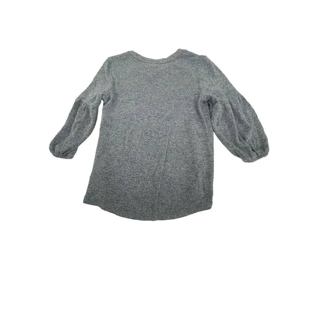 Gap Kids Girls Gray Balloon Sleeve Blouse Youth Size Medium 8